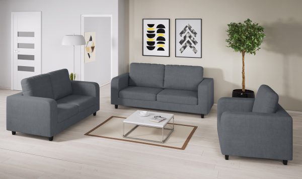 Box Sofas -  Grey Fabric (NEW STYLE)